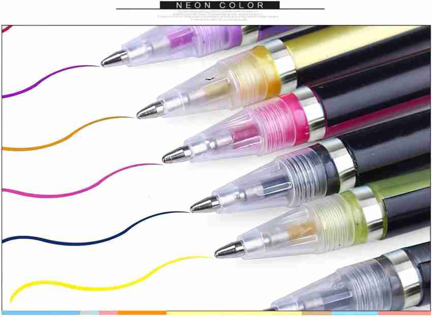 Glitter Gel Pens, Neon Glitter Gel，Marker for Adult Coloring