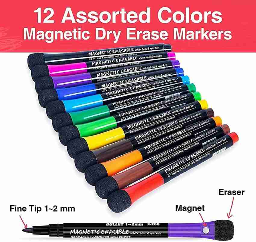 Set of 12 Black Dry Erase Markers