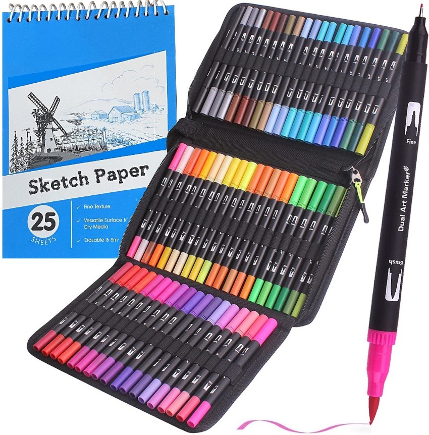 Art Markers Sketch Pens With Dual Tips With Carrying Case Dropship  Available
