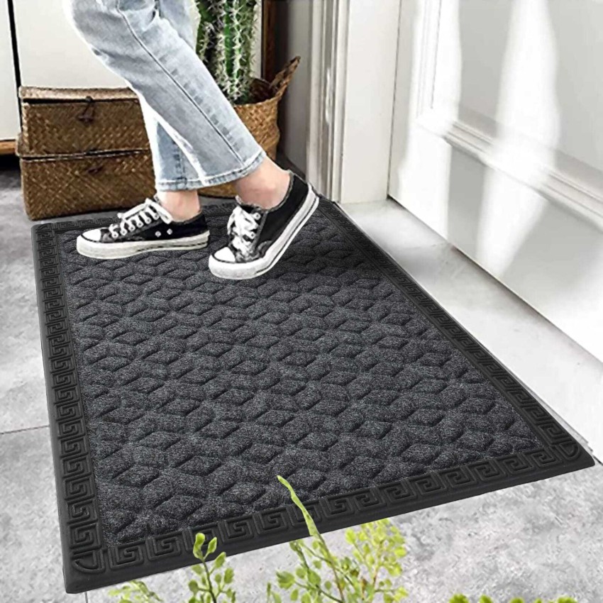 Buy HOWNICE Cotton, Polyester, Microfiber Door Mat (GREY BEIGE