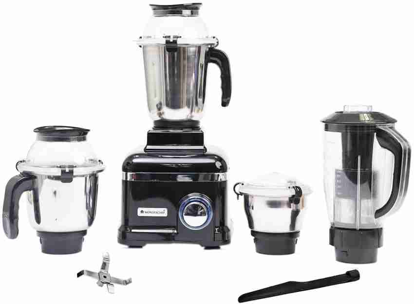 Amica Super Mixer Grinder 1000 W, 5 Jars (Black and Silver) with Multiple  Accessories