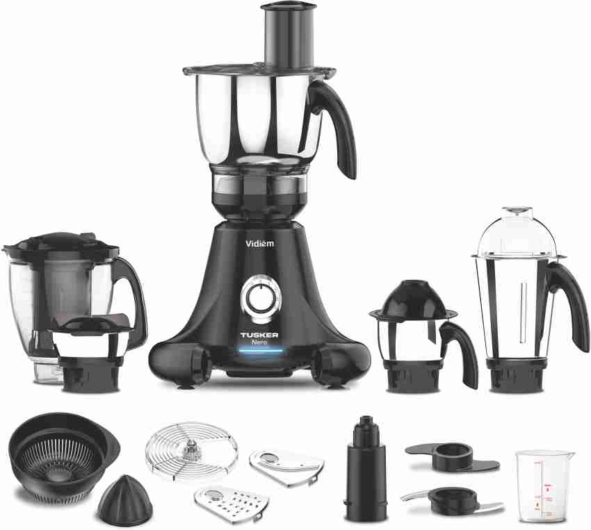 Amica Super Mixer Grinder 1000 W, 5 Jars (Black and Silver) with Multiple  Accessories