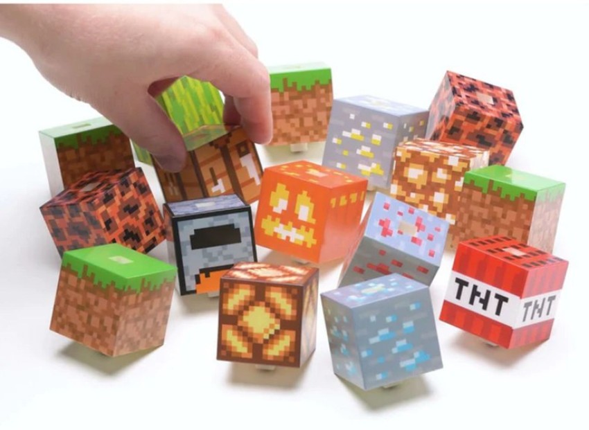 Minecraft Building Block Lamp 16 Rearrangeable Light Blocks Night Mood  Light Video Game Merch Teens Adult Older Kids 6 years +