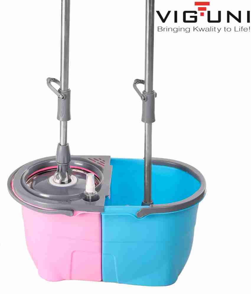 Microfiber Spin Mop String with Bucket Mop Kit Pink