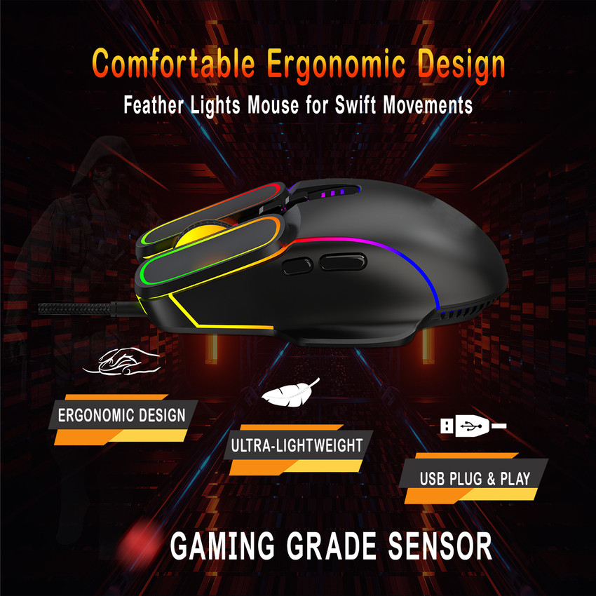 Gaming Mouse Under 1000, RPM Euro Games USB Wireless Gaming Mouse