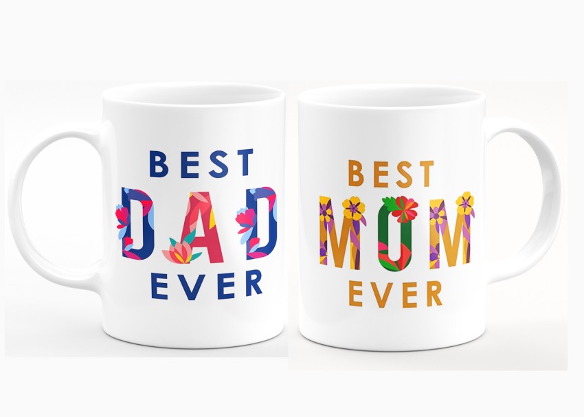 Best Mom Dad Gift Set, Mom and Dad Coffee Mugs, Fathers Mothers