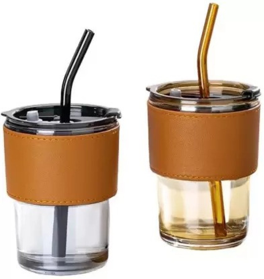 Square Glass Coffee Mugs Pack of 1 Drinking Glasses Sipper with