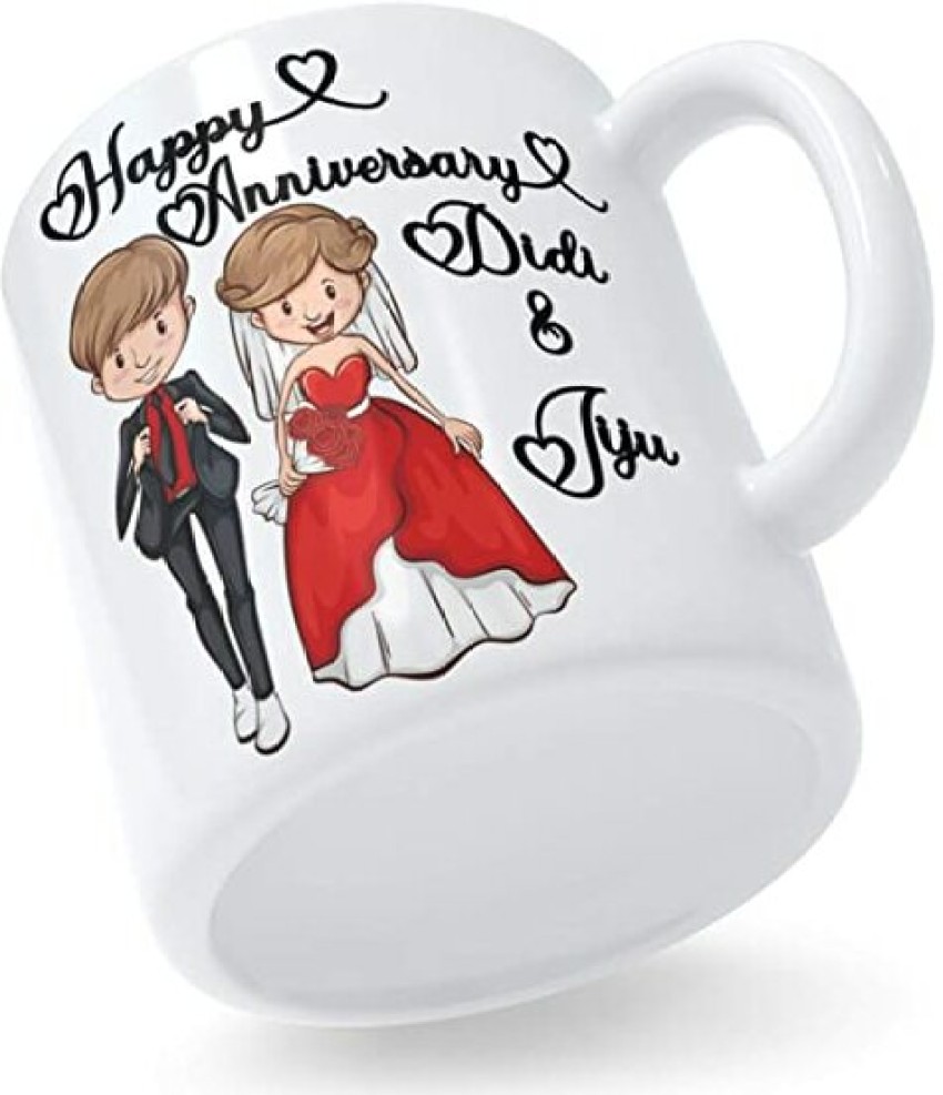dk printing HAPPY ANNIVERSARY DIDI AND JIJU MUG Ceramic Coffee Mug ...