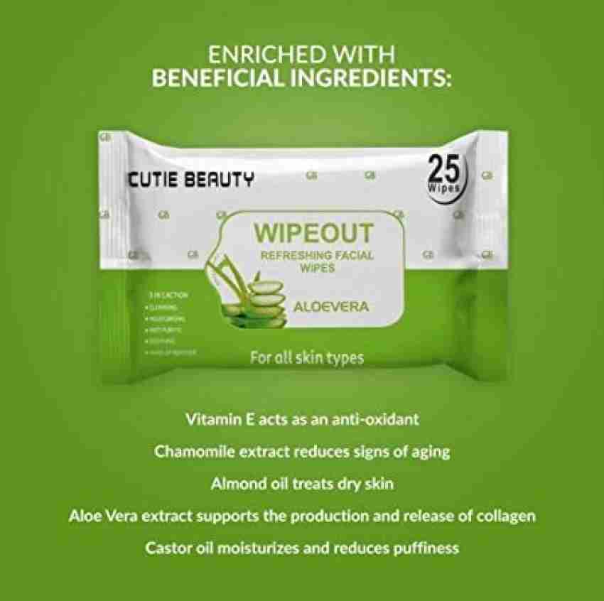 Cutie Beauty Wipe Out Refreshing Facial Wipes All skin type (Alovera) Face  Wash - Price in India, Buy Cutie Beauty Wipe Out Refreshing Facial Wipes  All skin type (Alovera) Face Wash Online