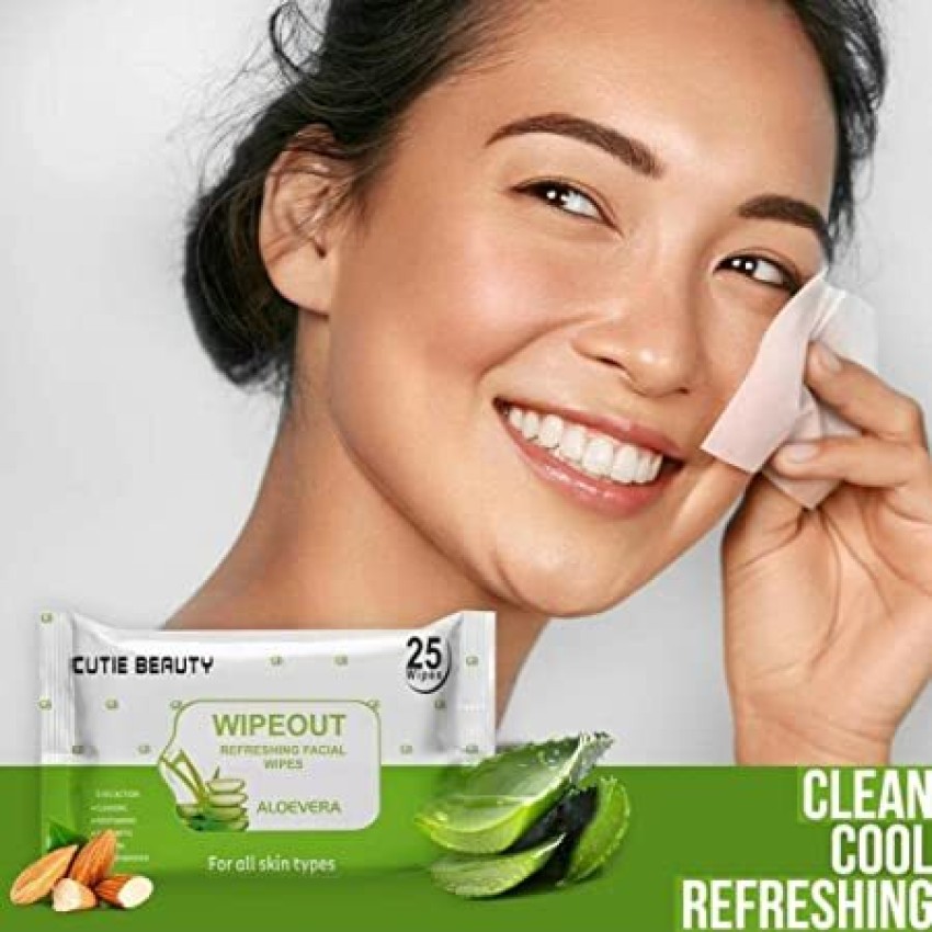 Cutie Beauty Wipe Out Refreshing Facial Wipes All skin type (Alovera) Face  Wash - Price in India, Buy Cutie Beauty Wipe Out Refreshing Facial Wipes  All skin type (Alovera) Face Wash Online