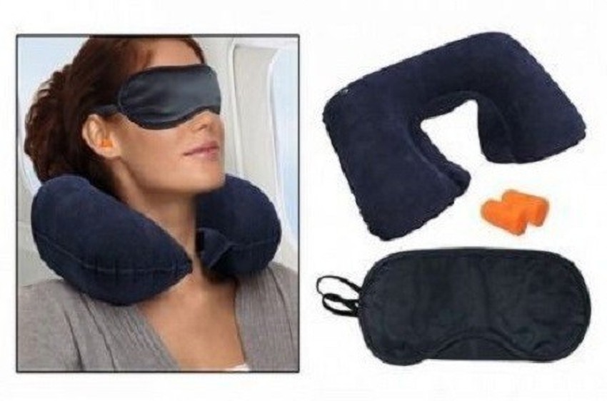 Juzzii Velvet Hoodie Neck Pillow With Eye Mask Combo for Road Trip and  Flight - Hoodie Neck Pillow & Eye Shade Black - Price in India