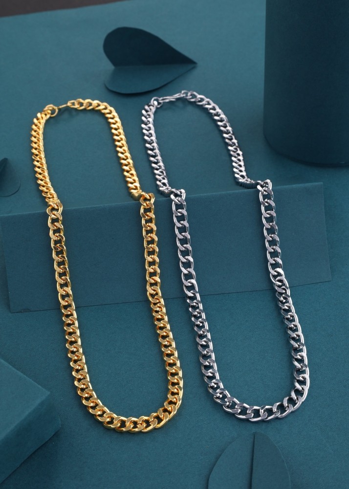 PYR Fashion Golden Chain For Boys Stylish Neck Chain Mens Jewellery Gold  Chain For Men Boys Gold-plated Plated Brass Chain Price in India - Buy PYR  Fashion Golden Chain For Boys Stylish