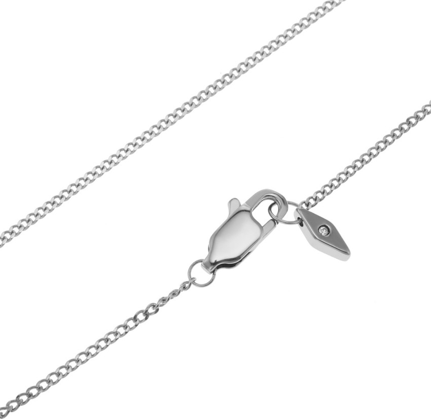 シルバー/レッド Fossil Women's Lane Stainless Steel Bar Chain Necklace, Color:  Silver (Model: JF04134040)並行輸入品