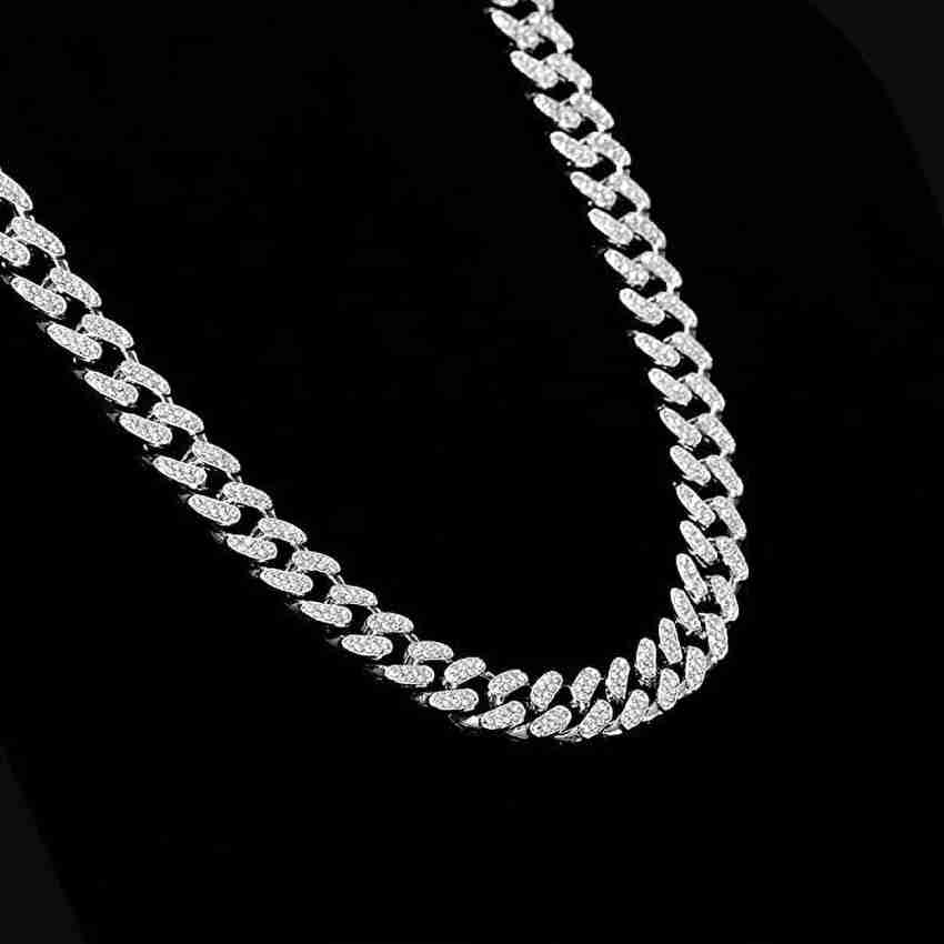 vien Cubic Zirconia Sterling Silver Plated Stainless Steel Chain Price in  India - Buy vien Cubic Zirconia Sterling Silver Plated Stainless Steel Chain  Online at Best Prices in India