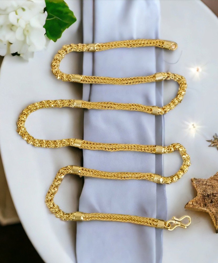 WIDOWCREATIONS One Gram Gold Plated Trendy Real Gold Designer Chain For Men  And Boy 20 Inch Gold-plated Plated Brass Chain Price in India - Buy  WIDOWCREATIONS One Gram Gold Plated Trendy Real