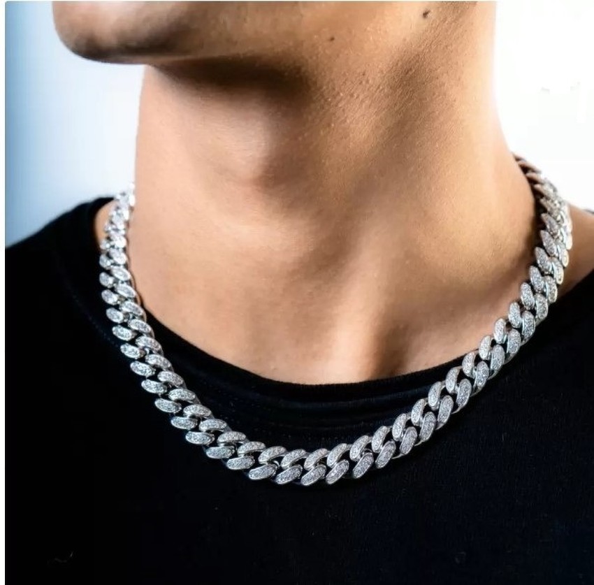 Adoxy Hip Hop Mc Stan Cuban Chain Diamonds Plated Men Jewellery Pearl  Silver Plated Alloy Chain Price in India - Buy Adoxy Hip Hop Mc Stan Cuban  Chain Diamonds Plated Men Jewellery