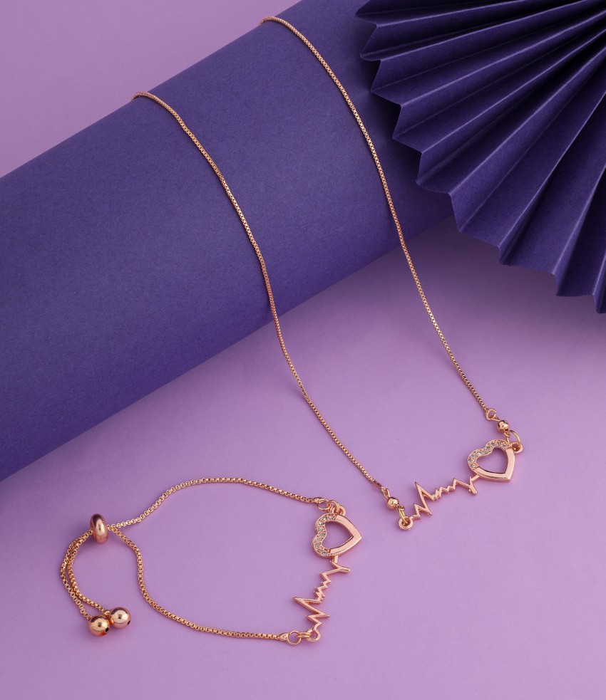 Rose Gold Heartbeat Bracelet  Classy Women Collection