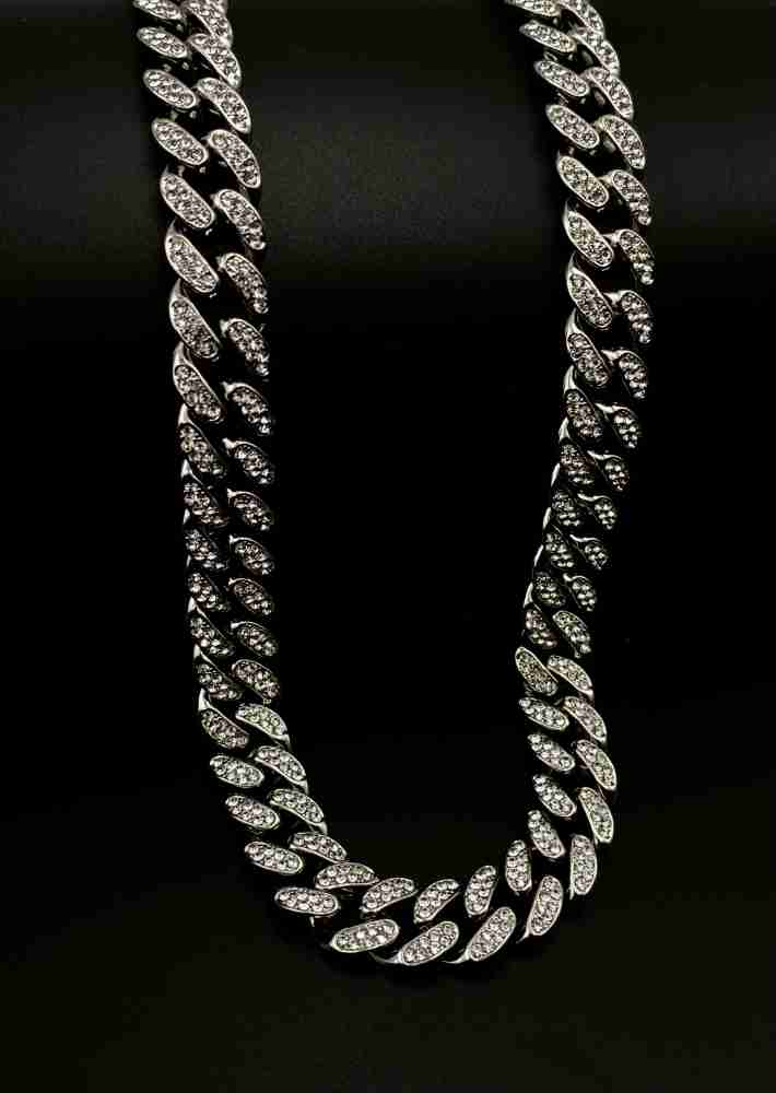 SAFISHA Hip Hop Cuban Mc Stan Diamonds Men Jewellery Silver Plated Alloy  Chain Price in India - Buy SAFISHA Hip Hop Cuban Mc Stan Diamonds Men  Jewellery Silver Plated Alloy Chain Online