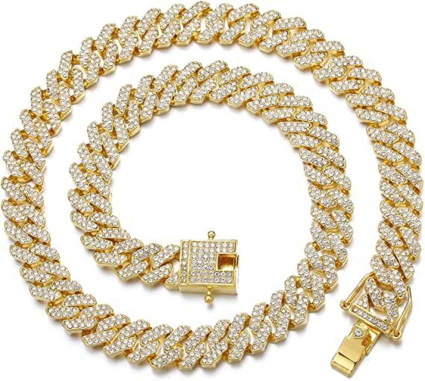 Buy VIEN Mc Stan Style Cuban Link Chain Miami Necklace Iced Out CZ Sterling  Silver Steel Chain(SIL) Online at Best Prices in India - JioMart.