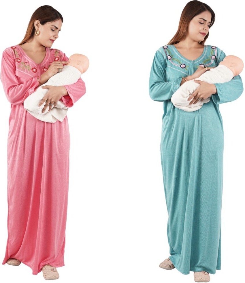 RILO Women Maternity/Nursing Nighty - Buy RILO Women Maternity