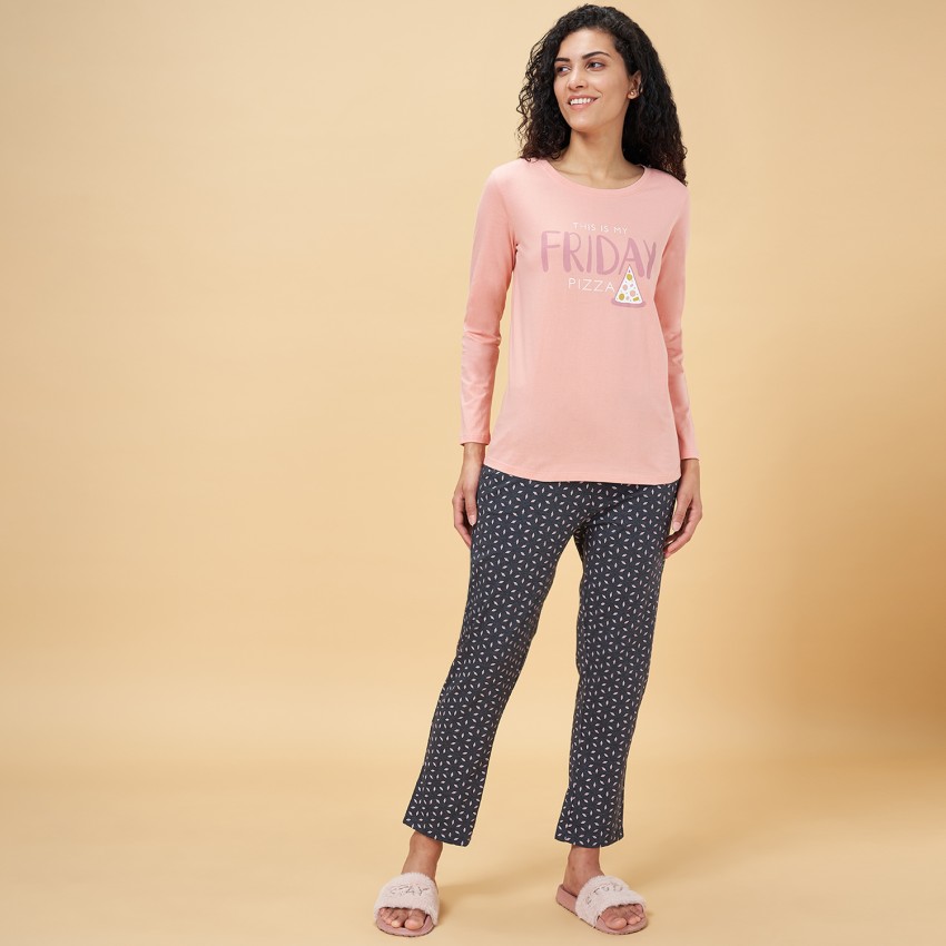 Dreamz by Pantaloons Women Printed Pink Top & Pyjama Set Price in India -  Buy Dreamz by Pantaloons Women Printed Pink Top & Pyjama Set at   Top & Pyjama Set