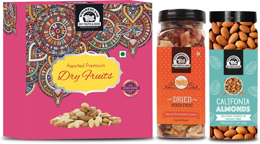 Wonderland Foods - Mix Dry Fruits (Panchmewa) 400g (200g X 2) Pouch, ALmonds, Cashews, Green Raisins, Black Raisins, Dry Dates, Healthy &  Nutritious