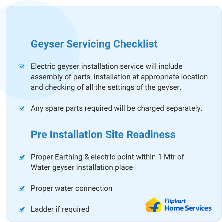 Geyser Installation Service Price in India - Buy Geyser Installation  Service online at Flipkart.com