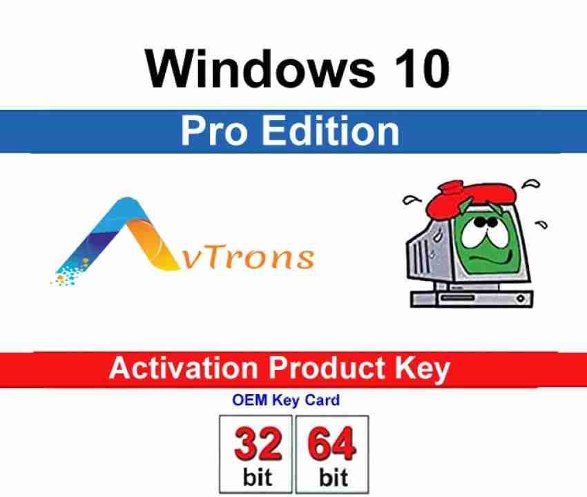 Avtrons Microsoft Windows 10 Pro Activation Key Professional 32Bit/64Bit -  Avtrons : Flipkart.Com