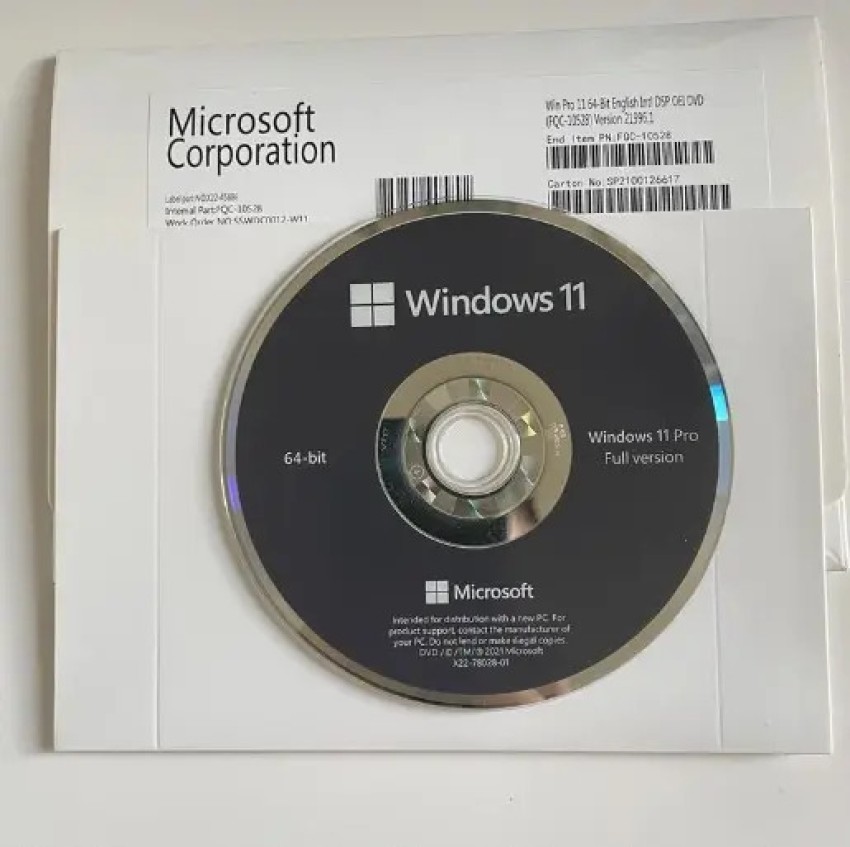 Microsoft Windows 11 Pro 64-bit, DVD - OEM