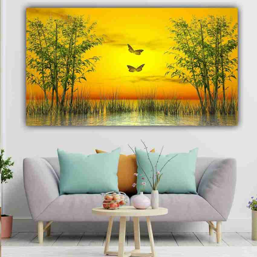 The seven colours beautiful sunrise landscape butterfly canvas