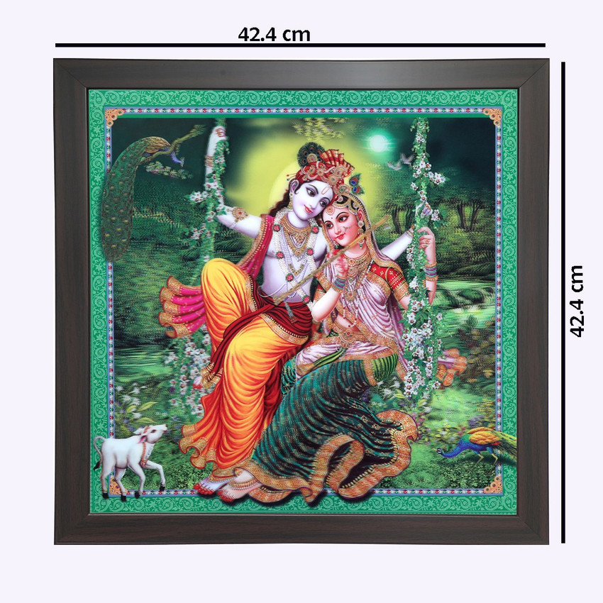 Deeveeposters ROSE FRAMING RADHA KRISHNA 5D PICTURE FRAME (16X16