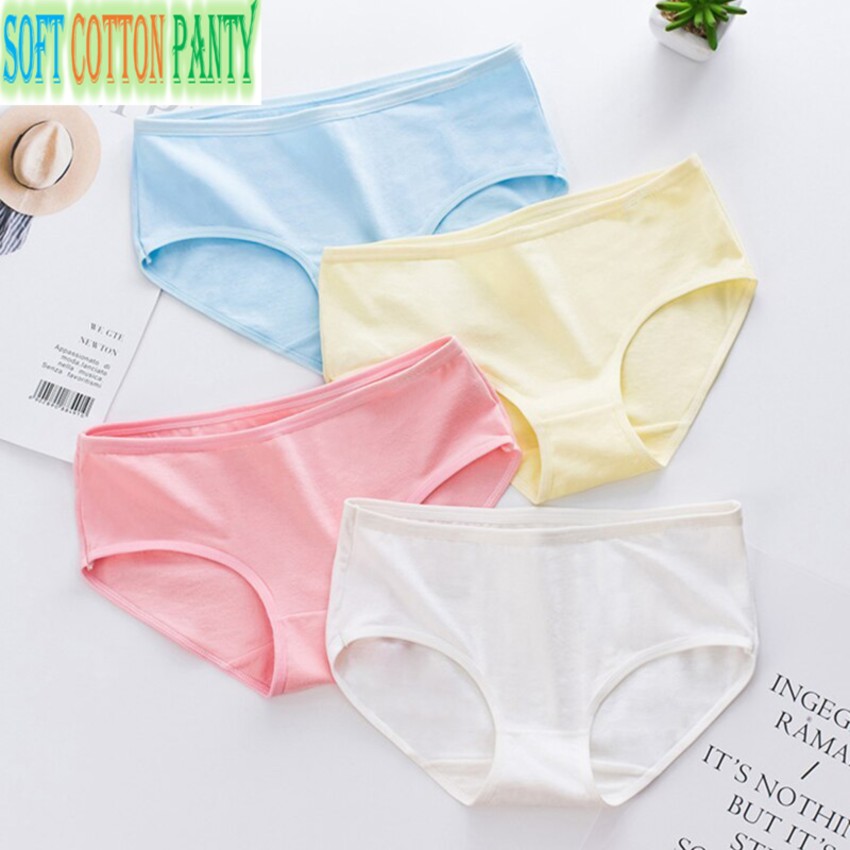 Pack 4 classic cotton panties, Women's Underwear