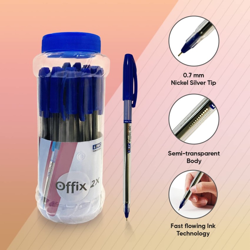 Linc Offix WBF 1.0 mm Ball Jar, Fast Flowing Ink & Soft Rubber Grip, Smooth Writing Ball Pen - Buy Linc Offix WBF 1.0 mm Ball Jar