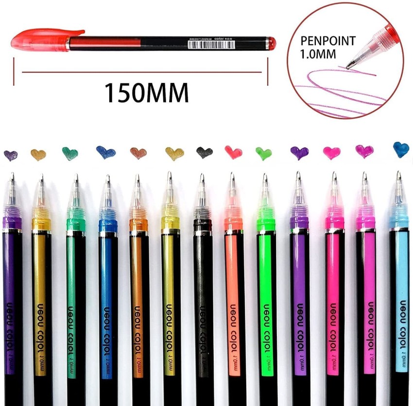 AMB 48 pc Gel Pen Set for Coloring Books, Drawing, Markers  with 1.0mm Tip Stainless Steel Nib Sketch Pen 