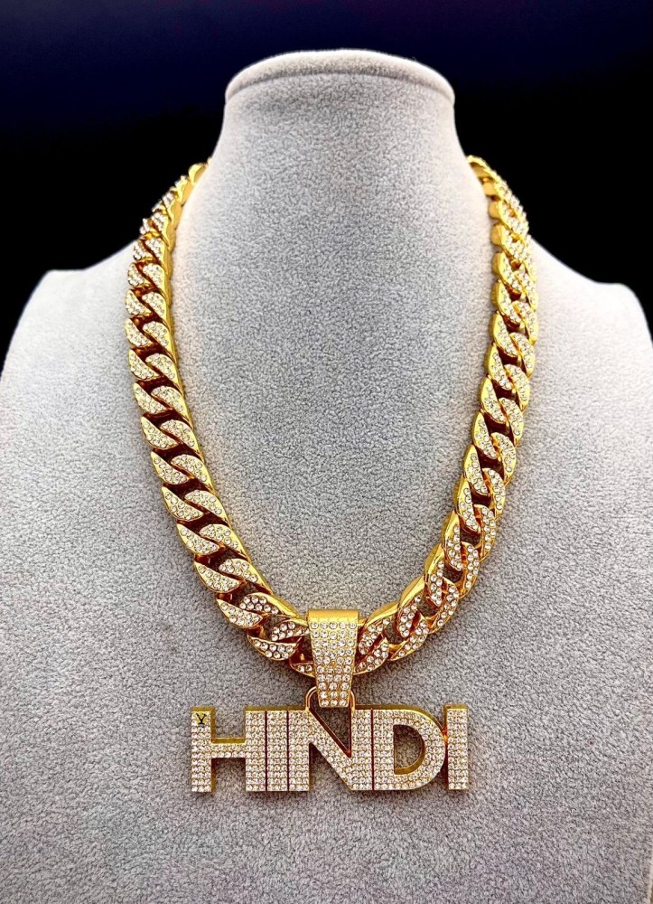 mc stan hindi iced out pendant necklace stainless steel necklace hiphop  jewellery for men