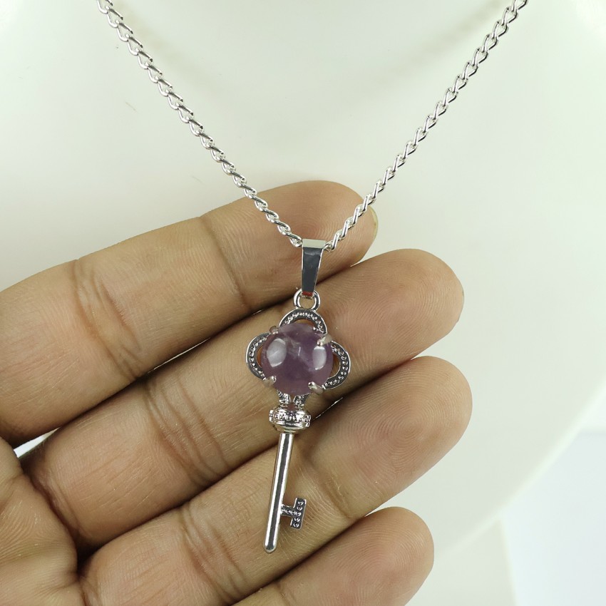 Amethyst hot sale key necklace