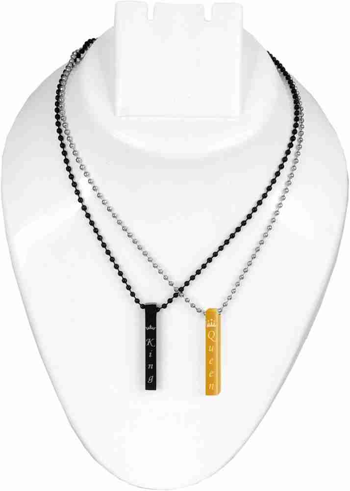 Men's Jewellery 3D Vertical Bar Cuboid Stick Stainless Steel Locket  Necklace Chain Pendant Gold Stainless Steel Pendant For Mens And Boys, (  Pack Of 1