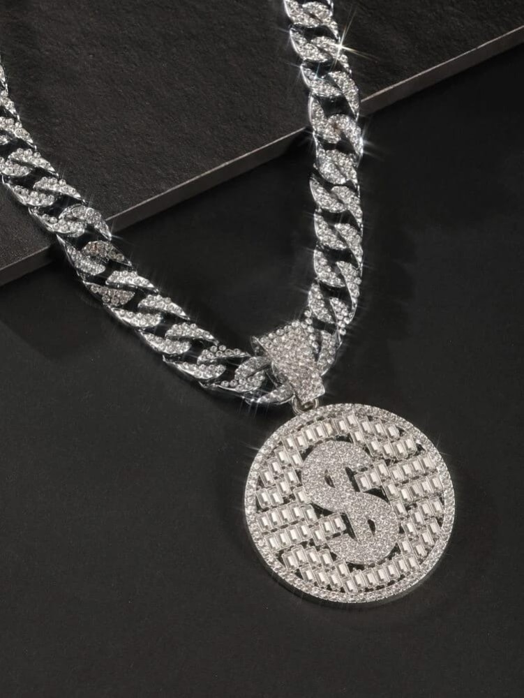 KRYSTALZ Mc Stan Hindi Pendant Cuban Link Necklace Iced Out Chain