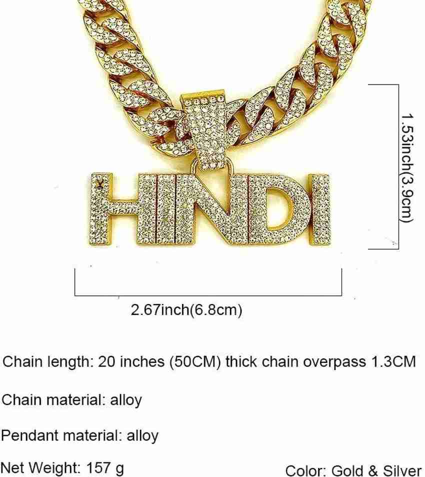 vien Mc Stan HINDI Style Link Chain for Men Women Miami Necklace Iced Out  Chain Gold-plated Cubic Zirconia Alloy, Zinc Locket Set Price in India -  Buy vien Mc Stan HINDI Style