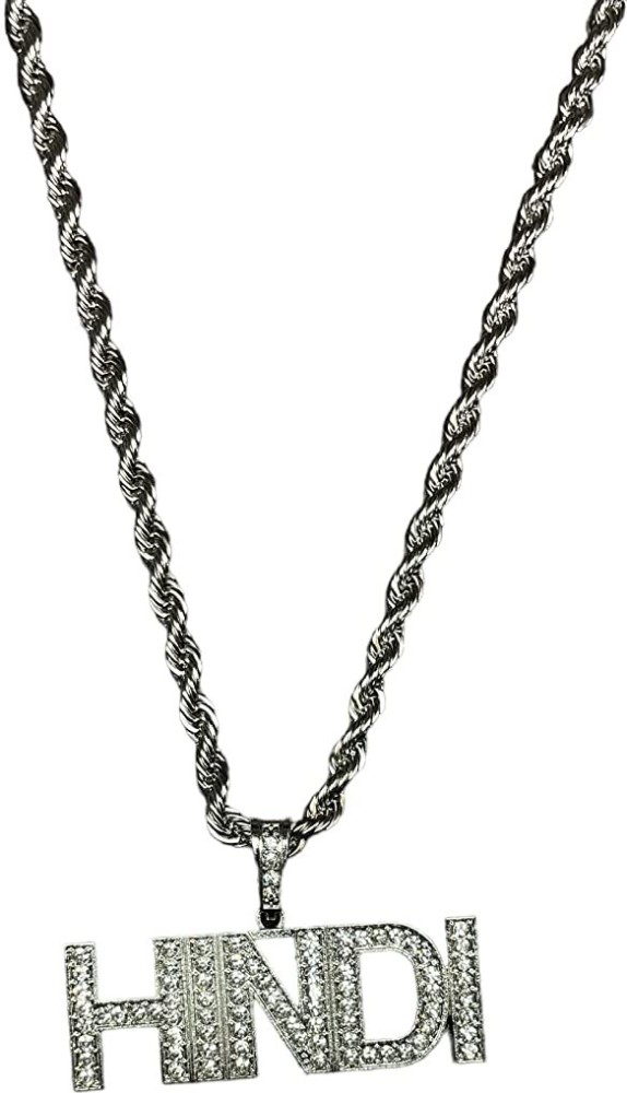 Mc stan locket Rupees pendant with stainless steel chain iced out