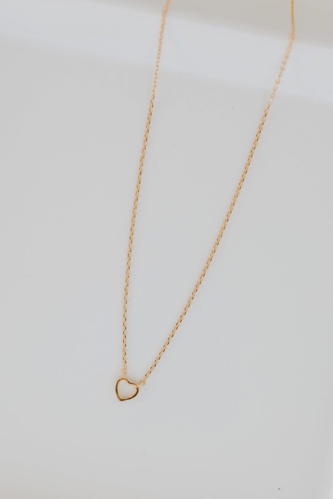 Dainty Heart Simple Cute Heart Charm Gold Silver CZ Necklaces for Women  Gifts