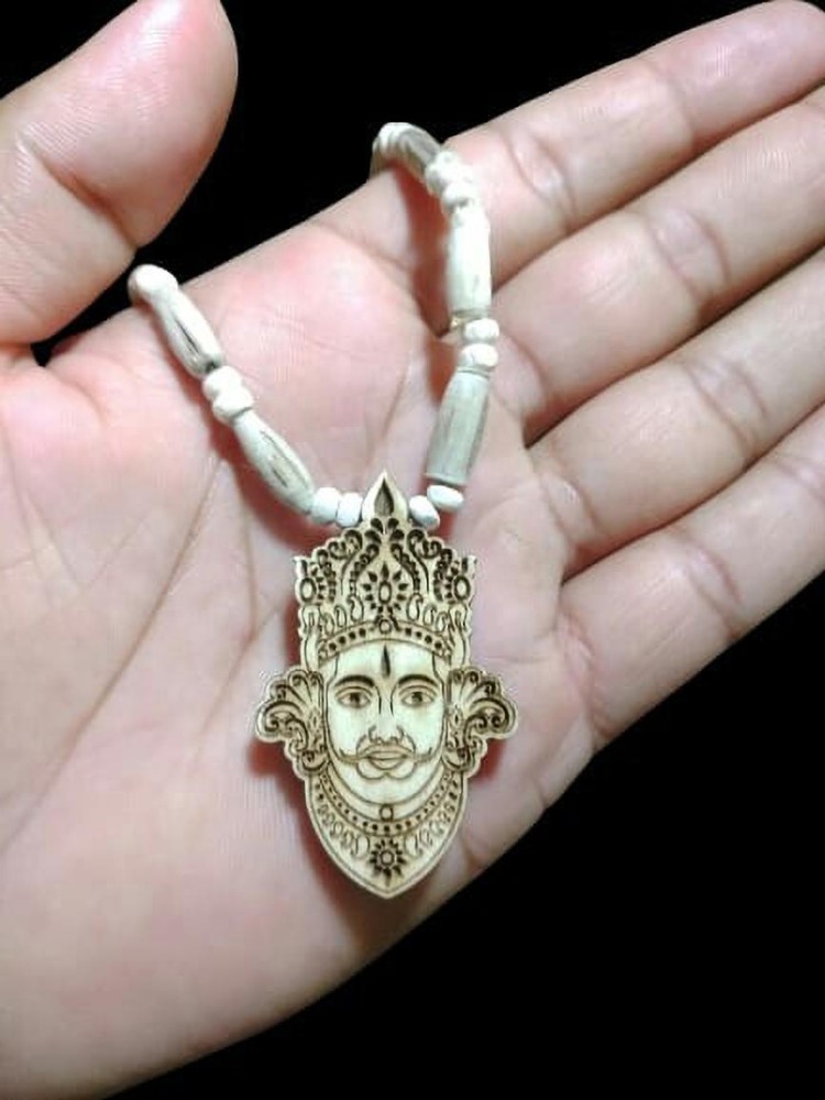 Morir Micron Gold Plated Brass Khatu Shyam Ji Shyam Baba Chain Necklace Gold-plated Brass Pendant