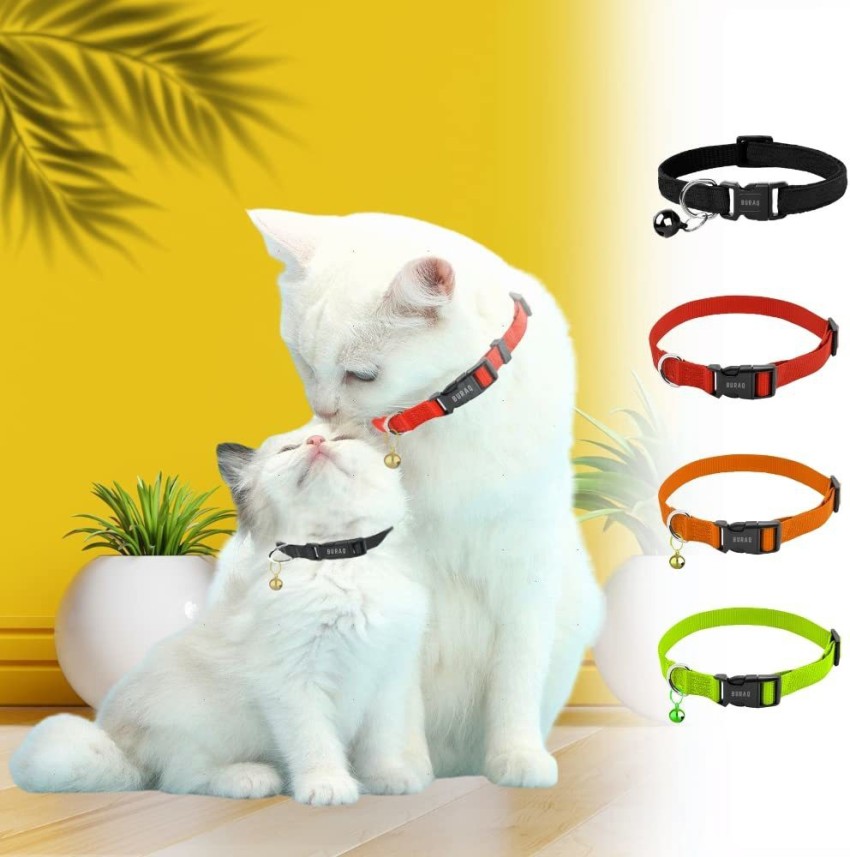 Litvibes Cat Collar With Bell,Kitten & Small Dog Soft  Adjustable,Safe,Solid,Breakaway For Cats & Puppy Paw Print - Black