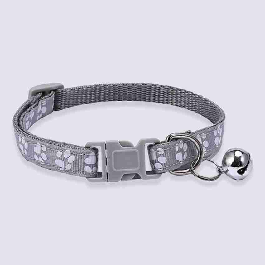 Litvibes Cat Collar With Bell,Kitten & Small Dog Soft  Adjustable,Safe,Solid,Breakaway For Cats & Puppy Paw Print - Black