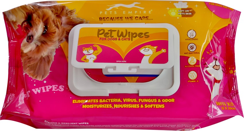 Pets Empire Pet Wipes Dog Cleaning Wipes Natural Aloe Effective