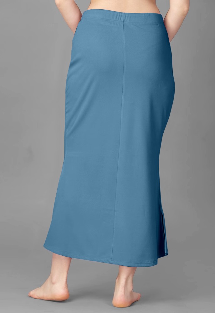 Trendmalls Blue Ice Lycra Spandex Saree Shapewear Petticoat for