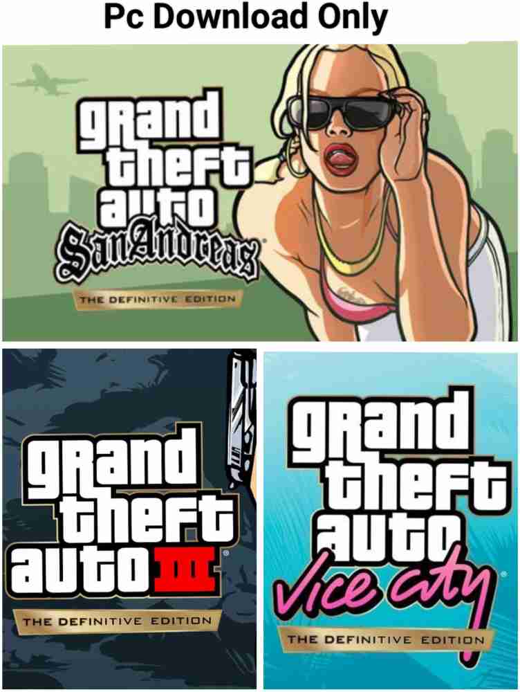 PC Grand Theft Auto the Trilogy GTA San Andreas + Vice City + GTA 3 BIG BOX