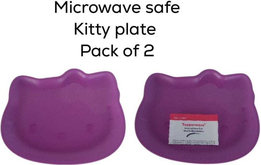 Tupperware Hello Kitty Plates Set of 2 Pink and Purple