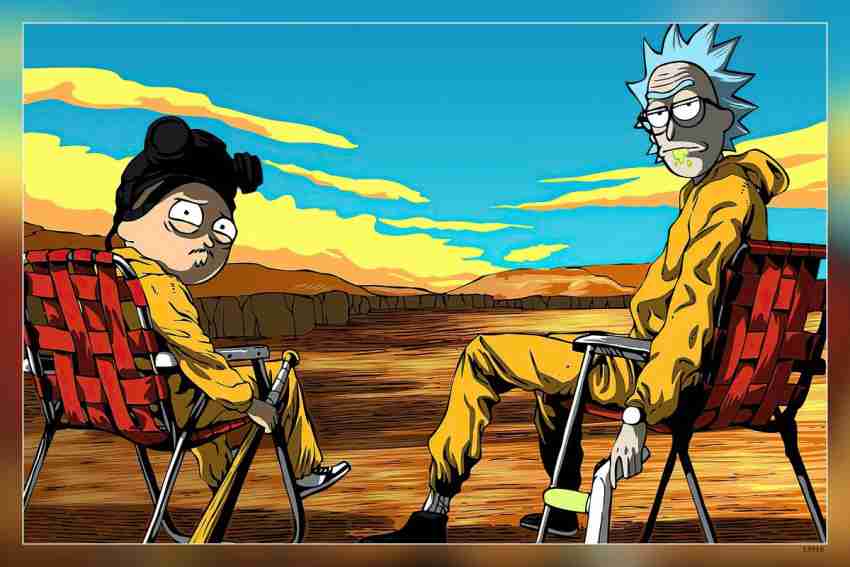 Rick and Morty Breaking Bad - High Quality Premium Poster Print