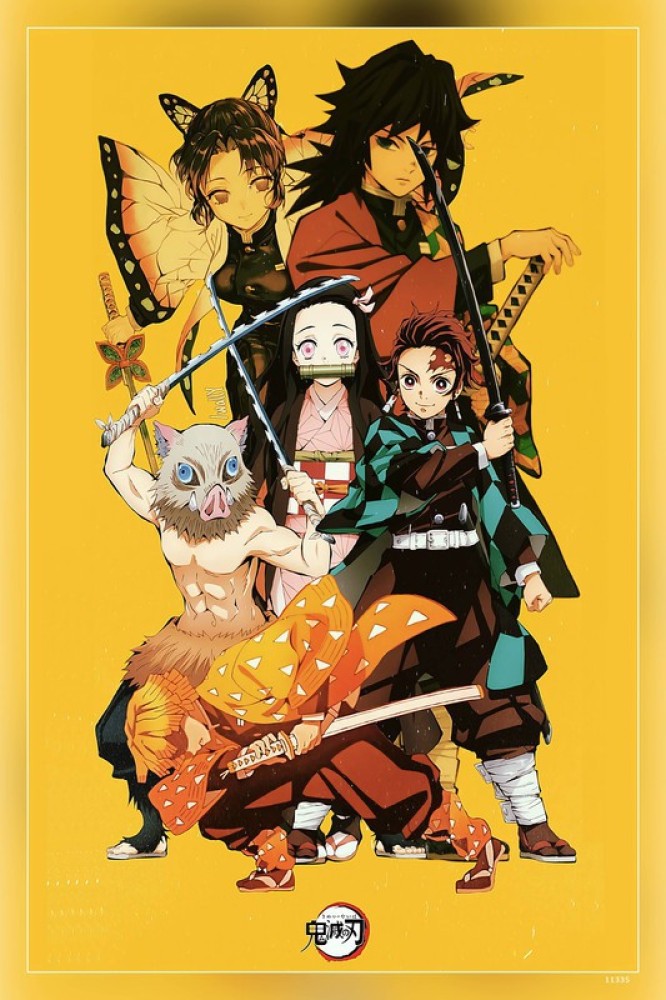Poster Kimetsu no Yaba Tanjiro Kamada Demon Slayer Nezuko Zenitsu Inosuke  Giyu Kocho Hotaru Haganezuka A3 Para quadros sem Moldura Posteres Cartaz